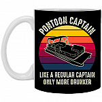 Pontoon Captain Mug, Black, 11 oz. White Mug Pontoon Captain Mug, Black, 11 oz. White Mug