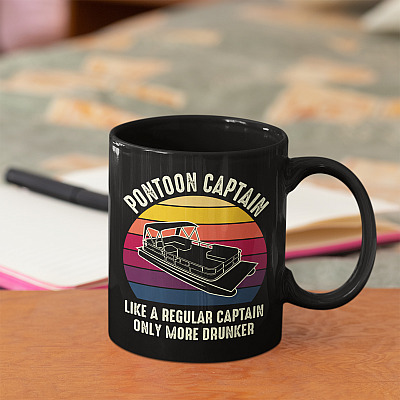 Alternative view of Pontoon Captain Is Like Regular Captain Only More Drunker Funny Pontoon Captain Gift Coffee Mug - Water Bottle