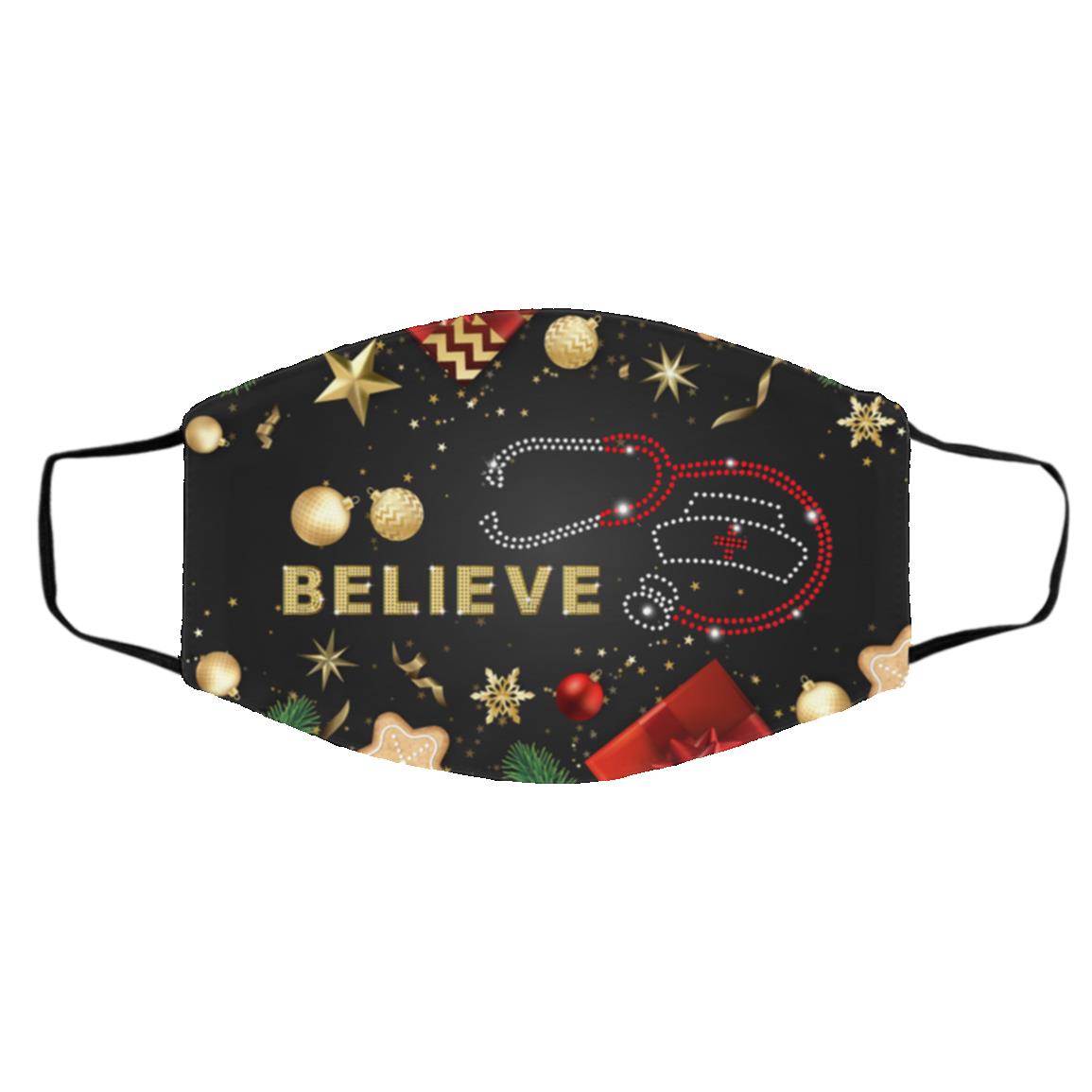 Nurse Christmas, White, Cloth Face Cover – Medium/Large