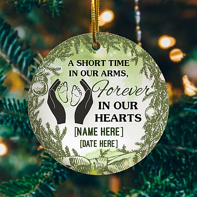 Alternative view of Personalized A Short Time In Our Star Forever In Our Heart Decorative Christmas Ornament - Flat Circle Ornament