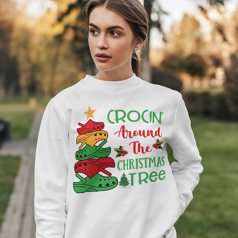 Crocs Christmas Sweater | Crocin' Around The Christmas Tree Funny Xmas  Hoodie | CubeBik