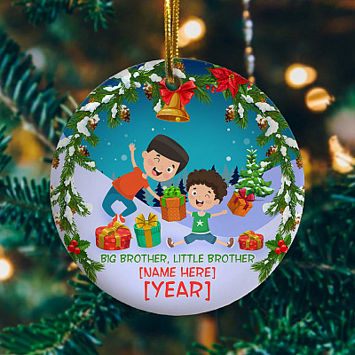 Alternative view of Personalized Ornaments For Kids Brothers 2020 Decorative Christmas Ornament - Holiday Ornament