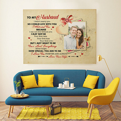 Alternative view of Personalized Custom Photo To My Husband I Didn't Marry You Wedding Framed Canvas Prints - Unframed Poster