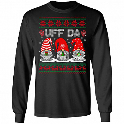 Uff Da Hoodie - Sweatshirt, Black, Long Sleeve
