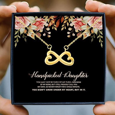 For My Handpicked Daughter Bonus Daughter Stepdaughter From Stepmother Infinity Heart Pendant Necklace
