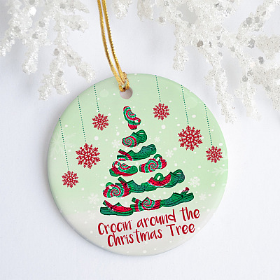Crocin' Around The Christmas Tree Christmas Ornament - Croc Christmas Ornament - Funny Xmas Croc Lover Gift