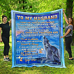 To My Husband I Love You Wolf Blanket Mk1