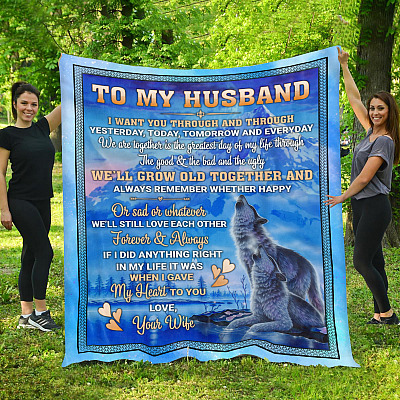 Alternative view of To My Husband I Love You Fleece Blanket - Premium Sherpa Blanket - Woven Blanket - Husband Christmas Gift From Wife
