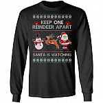 Keep One Reindeer Apart, Black, Long Sleeve