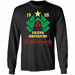 1988 Nakatomi Corporation Christmas Party Funny Die Hard Ugly Christmas Sweater Long Sleeve, Black, Long Sleeve