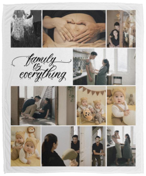 Personalized Photo Family, White, Cozy Plush Fleece Blanket - 50x60