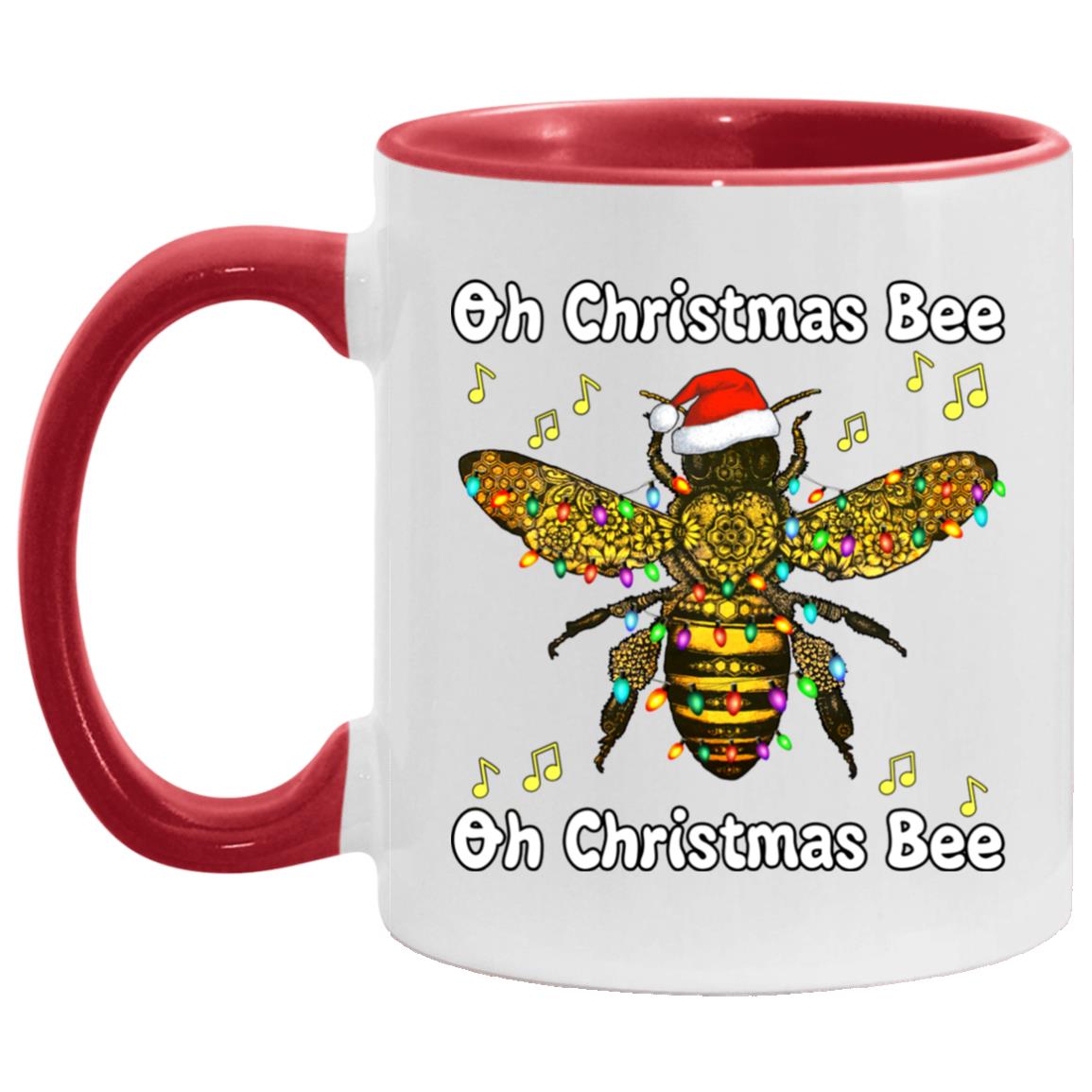Oh Christmas Bee Oh Christmas Bee, White/Red, 11 oz. Accent Mug