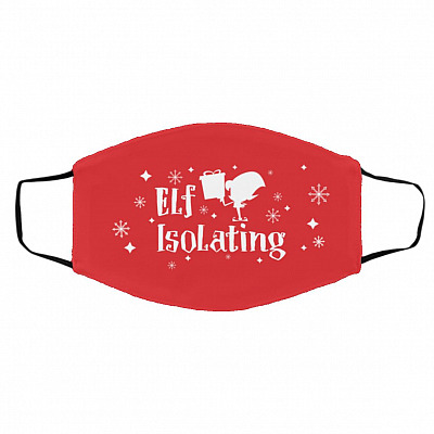 Elf Isolating Washable Reusable Custom, White, Cloth Face Cover – Medium/Large