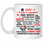 2020 a Year to Remember Quarantine Ceramic Coffee Mug - Beer Stein - Water Bottle - Color Changing Mug, White, 11 oz. White Mug