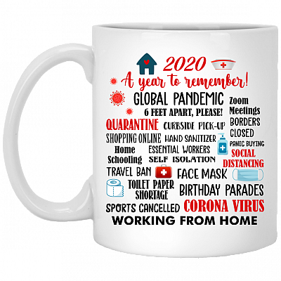 2020 a Year to Remember Quarantine Ceramic Coffee Mug - Beer Stein - Water Bottle - Color Changing Mug, White, 11 oz. White Mug