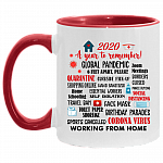 2020 a Year to Remember Quarantine Accent Mug, White/Red, 11 oz. Accent Mug
