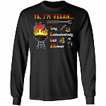 5KT. Ya I'm Vegan (4), Black, Long Sleeve