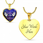 I'm Not A Widow I'm A Wife To A Husband With Wings Heart Pendant Necklace - Memorial Gifts For Loss of Husband Necklace - Heart Luxury Necklace (Gold Plated)