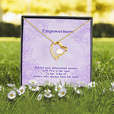 Empowerment Behind Each Determined Woman Is Her Tribe Feminist Forever Love Pendant Necklace