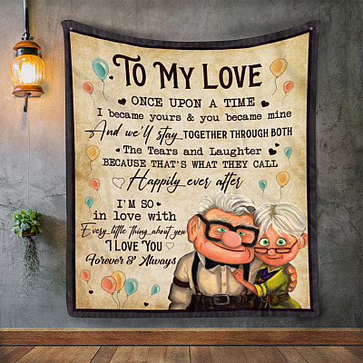 Alternative view of To My Love Fleece Mink Blanket - Once Upon A Time I Became Yours You Became Mine Woven Blanket