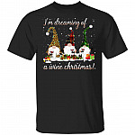 Wine Christmas Shirt, Black, Unisex T-Shirt