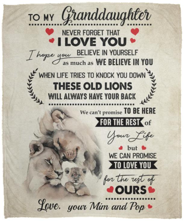 Your Mim and Pop To My Granddaughter, White, Cozy Plush Fleece Blanket - 50x60