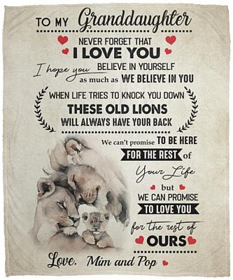 Mim and Pop To My Granddaughter, White, Cozy Plush Fleece Blanket - 50x60