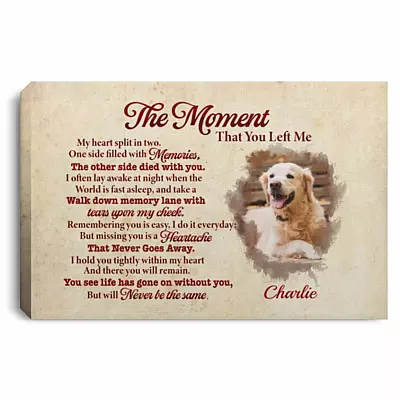 Personalized Photo The Moment Poster, White, 0.75'' Framed Canvas