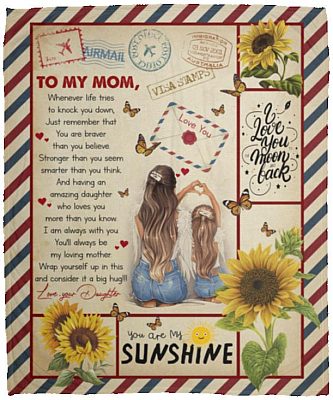 To My Mom Fleece Mink Blanket, White, Cozy Plush Fleece Blanket - 50x60