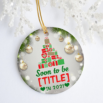 Alternative view of Personalized Soon to Be Grandma 2021 Christmas Ornament Keepsake - Holiday Ornament