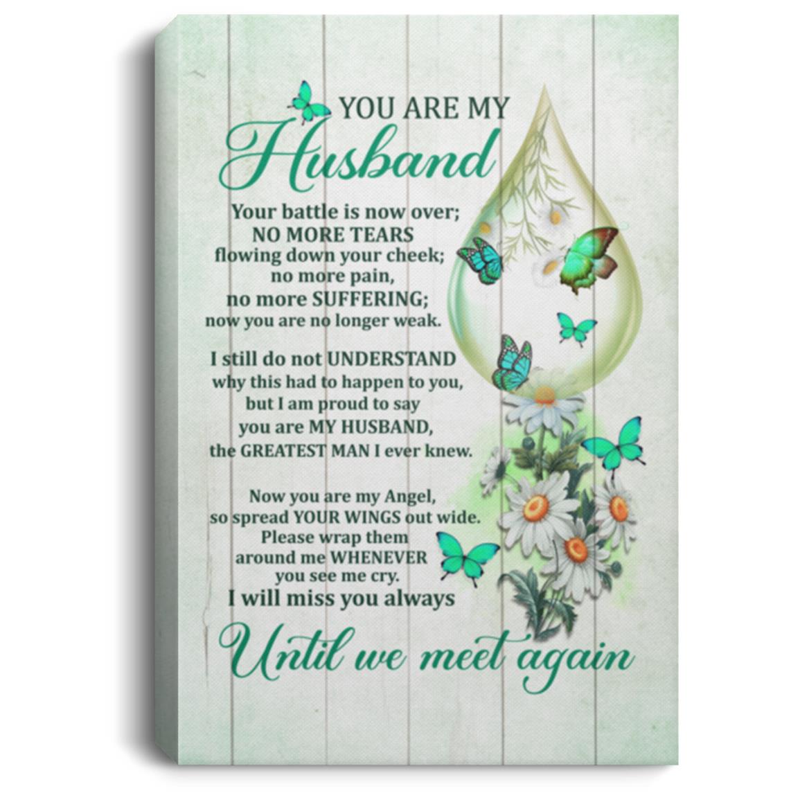 Memorial Gifts For Loss Of Husband, White, 0.75'' Framed Canvas