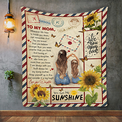 Alternative view of To My Mom Fleece Mink Blanket - Whenever Life Tries Knock You Down Mother Gift From Daughters Woven Blanket
