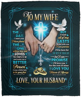 To My Wife The Day I Met You, White, Cozy Plush Fleece Blanket - 50x60