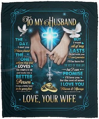 To My Husband The Day I Met You, White, Cozy Plush Fleece Blanket - 50x60