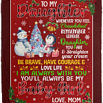 To My Daughter Whenever You Feel, White, Cozy Plush Fleece Blanket - 50x60