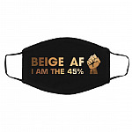 Beige I Am the 45, Black, Cloth Face Cover – Medium/Large