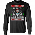 Covid Outside Hoodie, Black, Long Sleeve