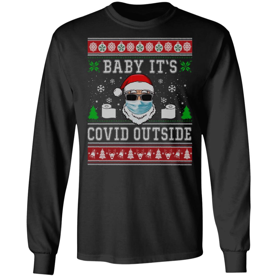 Covid Outside Hoodie, Black, Long Sleeve