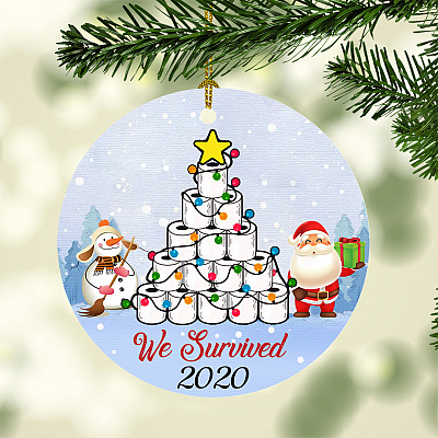 We Survived 2020 Star Tree Topper Quarantined 2020 Christmas Ornament Keepsake - Holiday Ornament