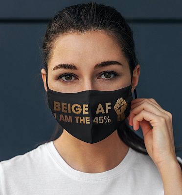 Alternative view of Beige I Am the 45 - Racial Justice Washable Reusable Custom - Printed Cloth Face Mask Cover