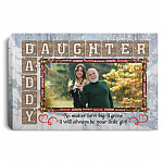Custom Photo Daddy Daughter, White, 0.75'' Framed Canvas