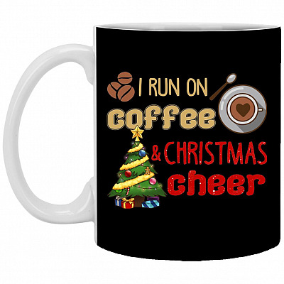 Coffee Mug, Black, 11 oz. White Mug