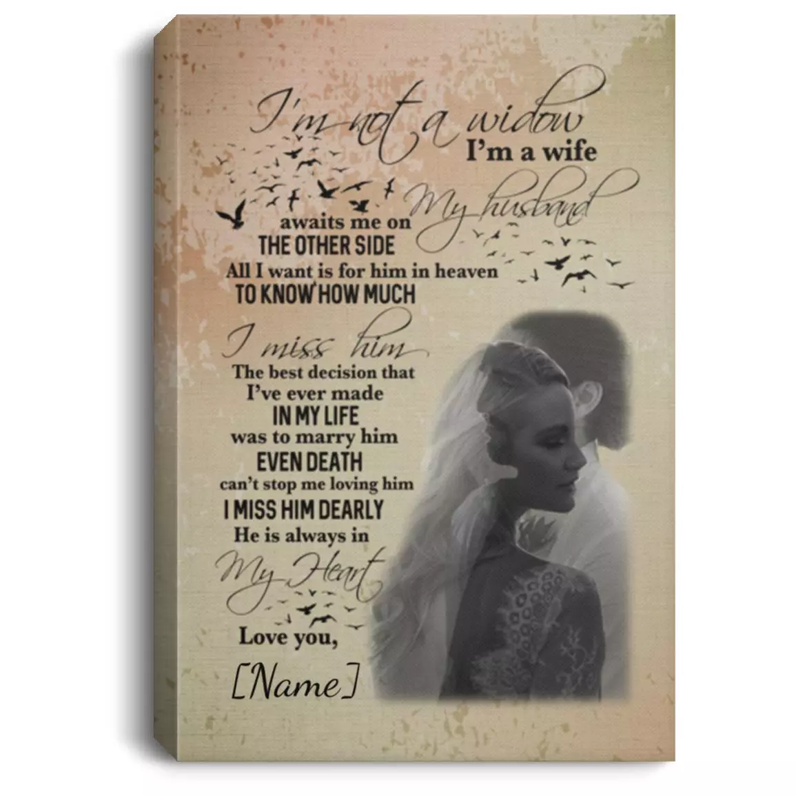 Personalized Memorial Gifts, White, 0.75'' Framed Canvas