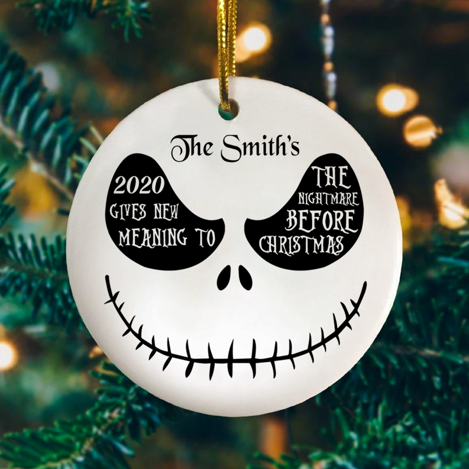 Jack Skellington Head Ornaments Personalized 2020 Gives New Meaning Ornament CubeBik