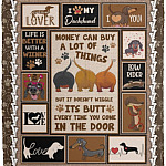 Dachshund Money Can Buy, White, Cozy Plush Fleece Blanket - 50x60