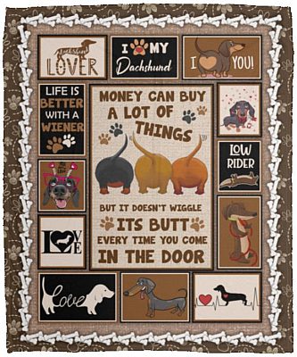 Dachshund Money Can Buy, White, Cozy Plush Fleece Blanket - 50x60