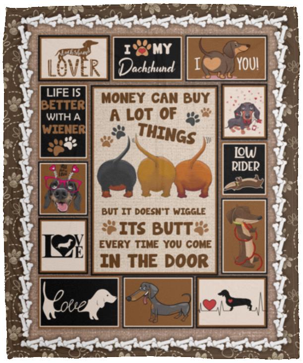 Dachshund Money Can Buy, White, Cozy Plush Fleece Blanket - 50x60