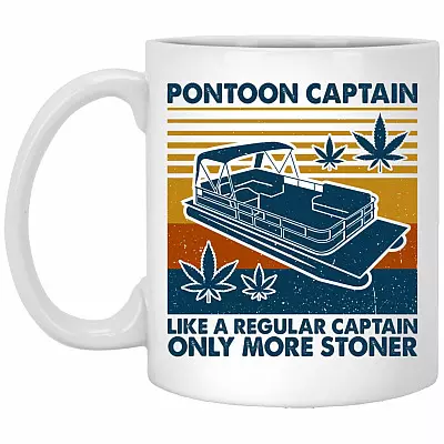 Pontoon Captain Like A Regular Captain, White, 11 oz. White Mug