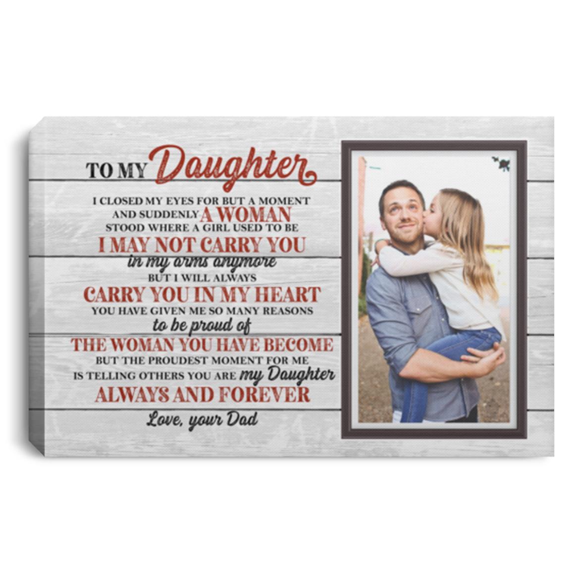 Personalized Photo To My, White, 0.75'' Framed Canvas