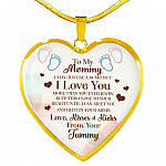 To My Mommy I May Just Be A Bump But I Love You More Than You Ever Know Luxury Heart Pendant Necklace - Heart Luxury Necklace (Gold Plated)